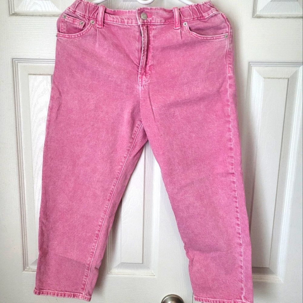 Pink barrel leg jeans